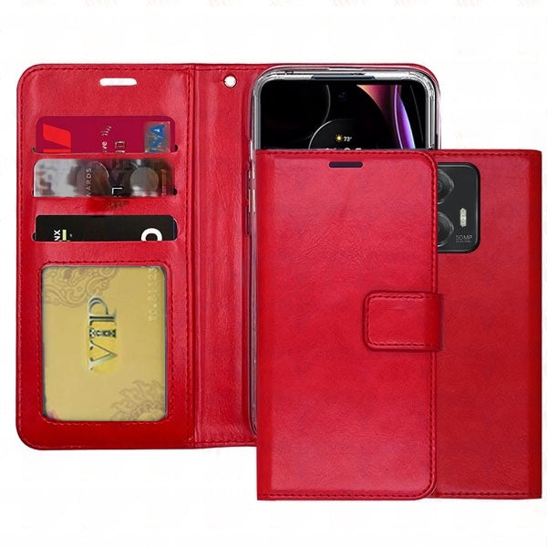 Étui portefeuille en cuir pour Motorola Moto Edge (2024) Étui portefeuille en cuir pour Motorola Moto Edge (2024)